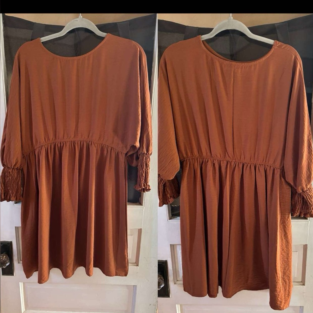 Rust Long Sleeve Dress